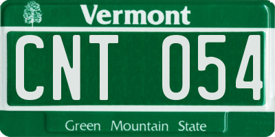 VT license plate CNT054