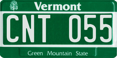 VT license plate CNT055