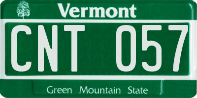 VT license plate CNT057