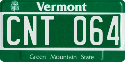 VT license plate CNT064