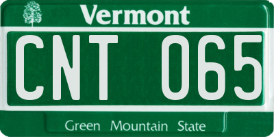 VT license plate CNT065