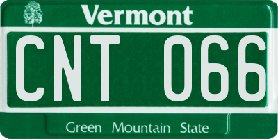VT license plate CNT066