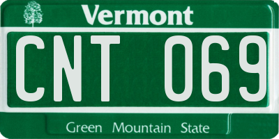 VT license plate CNT069