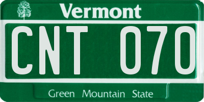 VT license plate CNT070