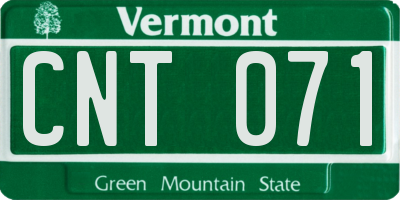 VT license plate CNT071