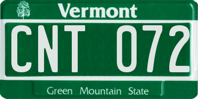 VT license plate CNT072