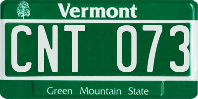 VT license plate CNT073