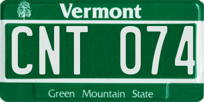 VT license plate CNT074