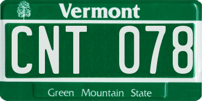 VT license plate CNT078