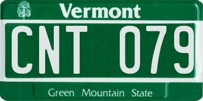 VT license plate CNT079