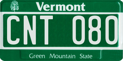 VT license plate CNT080
