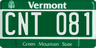 VT license plate CNT081