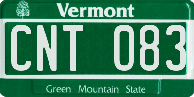 VT license plate CNT083