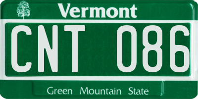 VT license plate CNT086