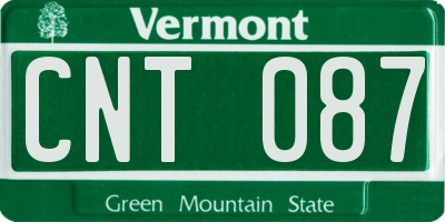 VT license plate CNT087