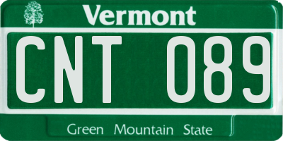 VT license plate CNT089