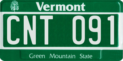 VT license plate CNT091
