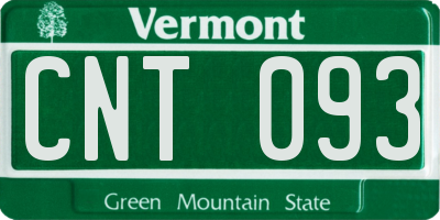 VT license plate CNT093
