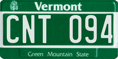 VT license plate CNT094