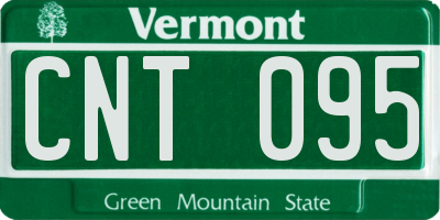 VT license plate CNT095