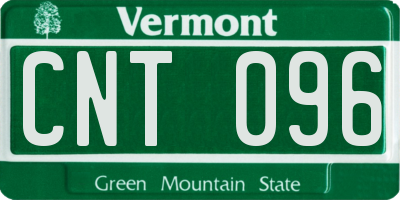 VT license plate CNT096