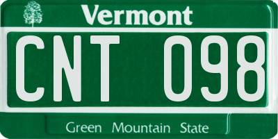 VT license plate CNT098