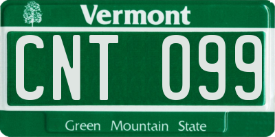 VT license plate CNT099