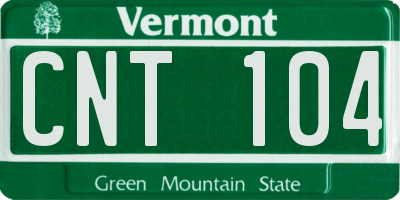 VT license plate CNT104