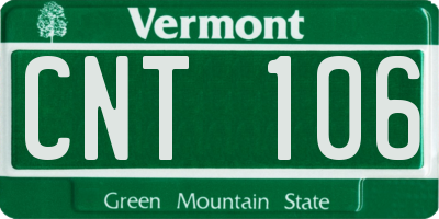 VT license plate CNT106