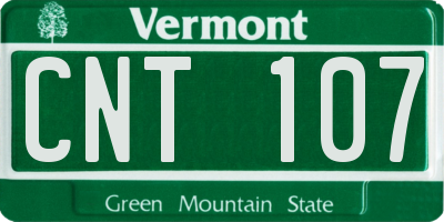 VT license plate CNT107