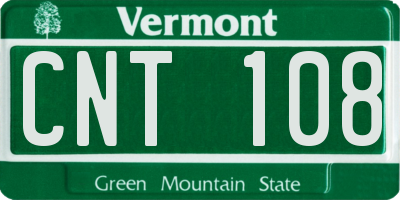 VT license plate CNT108