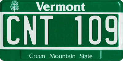 VT license plate CNT109