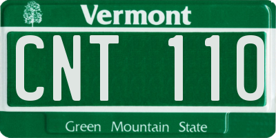VT license plate CNT110