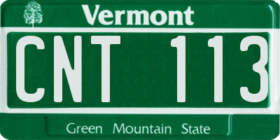 VT license plate CNT113