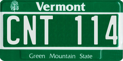 VT license plate CNT114