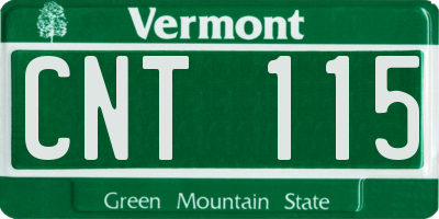 VT license plate CNT115