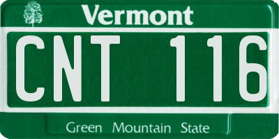 VT license plate CNT116