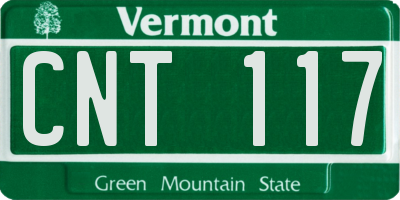 VT license plate CNT117