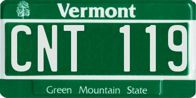 VT license plate CNT119