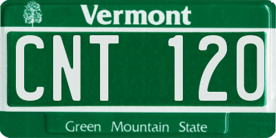 VT license plate CNT120