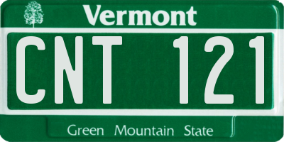 VT license plate CNT121