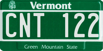 VT license plate CNT122