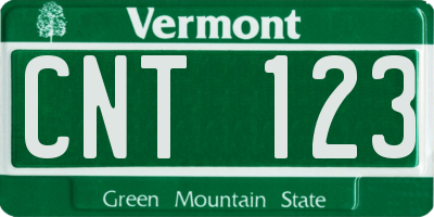 VT license plate CNT123