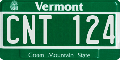 VT license plate CNT124