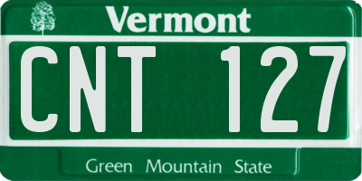 VT license plate CNT127