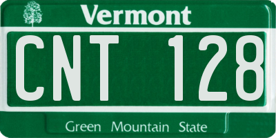 VT license plate CNT128