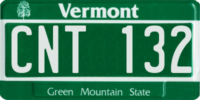 VT license plate CNT132