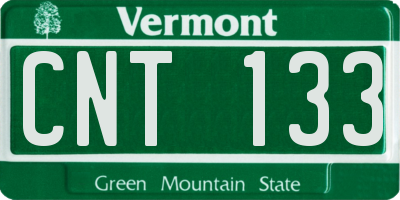VT license plate CNT133