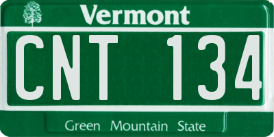 VT license plate CNT134