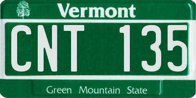 VT license plate CNT135